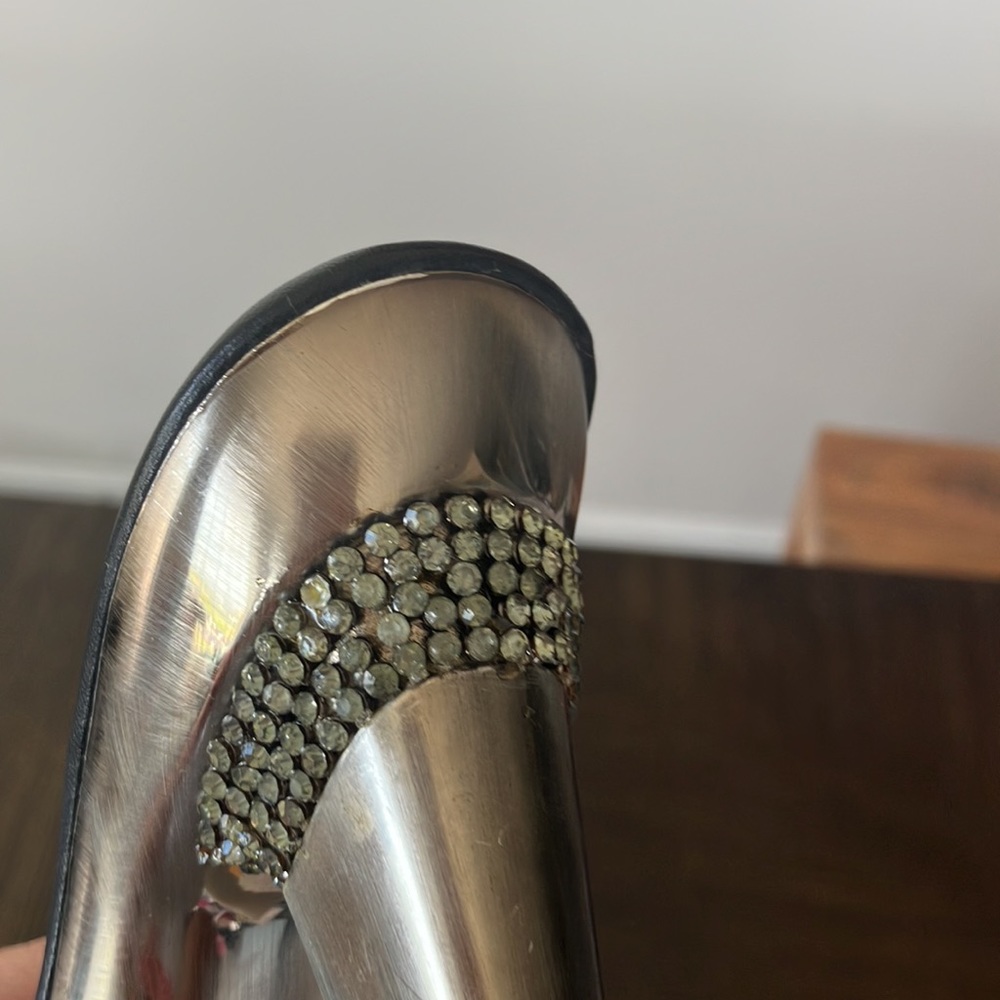 Tony Keuylian Retro hot LA Glam Heels Retro Trendy Bling Platform Sz 6 narrow - Picture 14 of 17